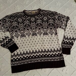 B.MOSS Fair Isle Knit Sweater | Size Small | Ramie Cotton Blend - vintage